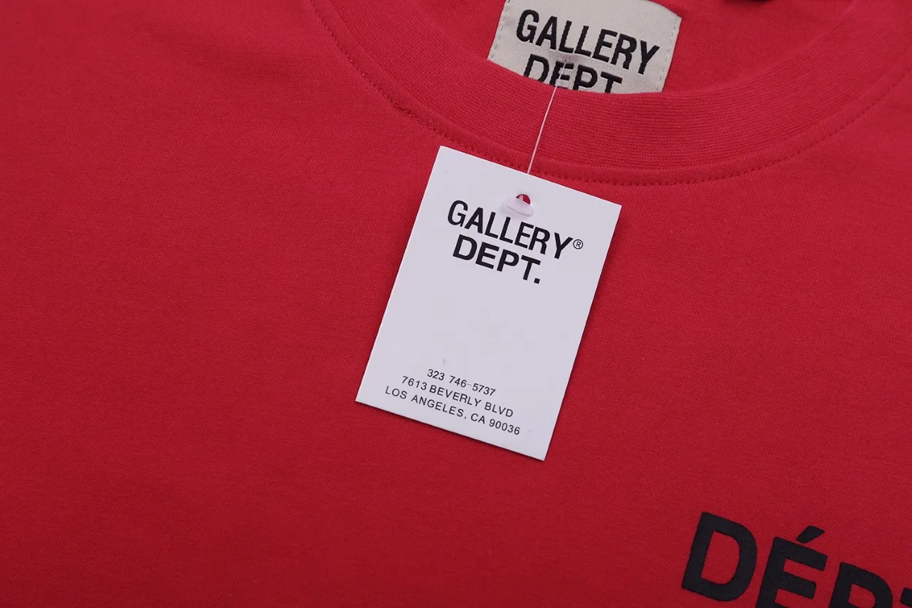 648#Gallery Dept New Classic Basic French Letters LOGO Basic Slogan Round Neck Short Sleeve T-Shirt Pure Cotton Tee Royal Blue Red Lake Blue Apricot Print Blue Apricot Print Black S～XL p90